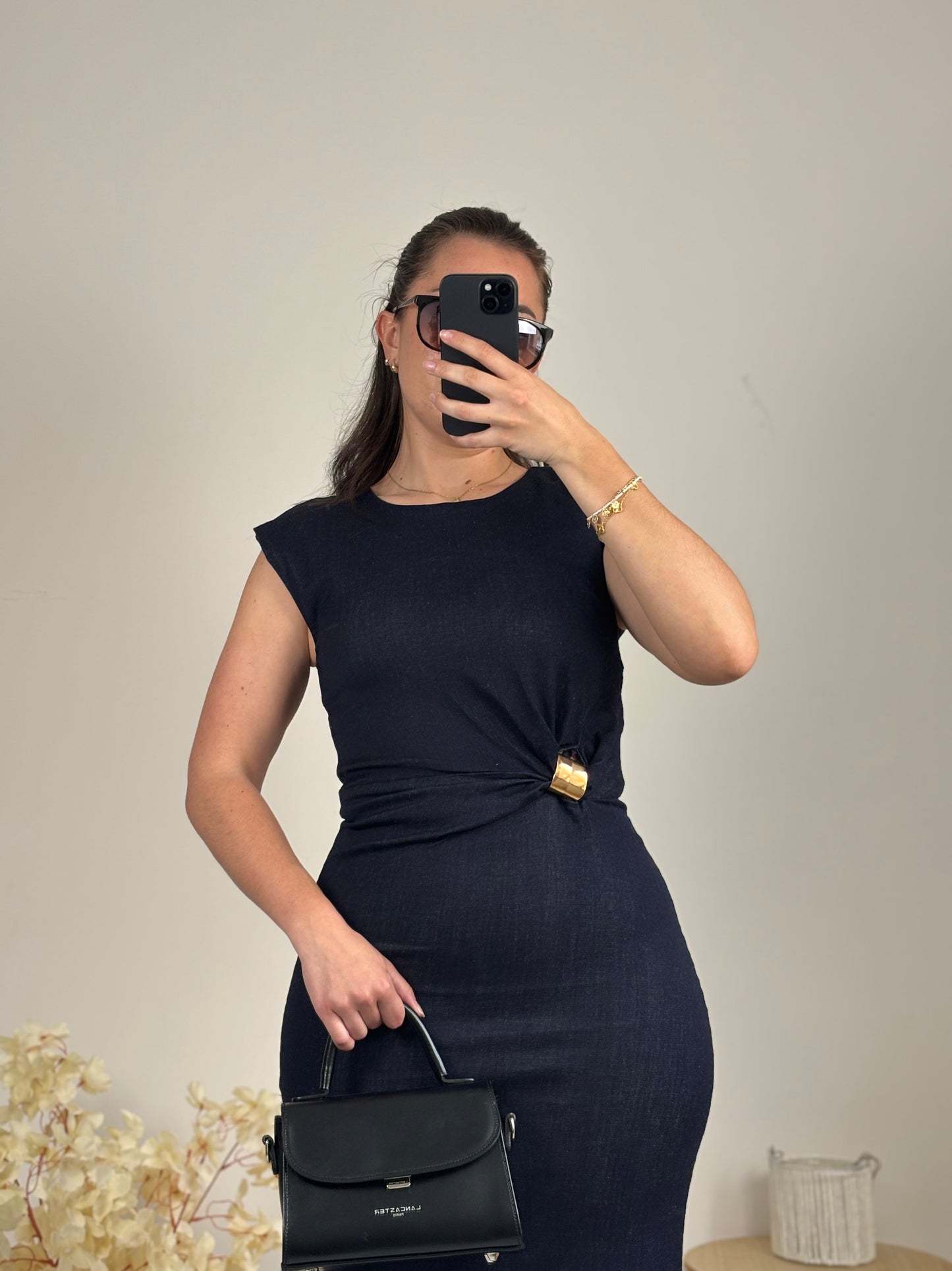 Robe en jean longue