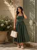 Robe kaki mi-longue