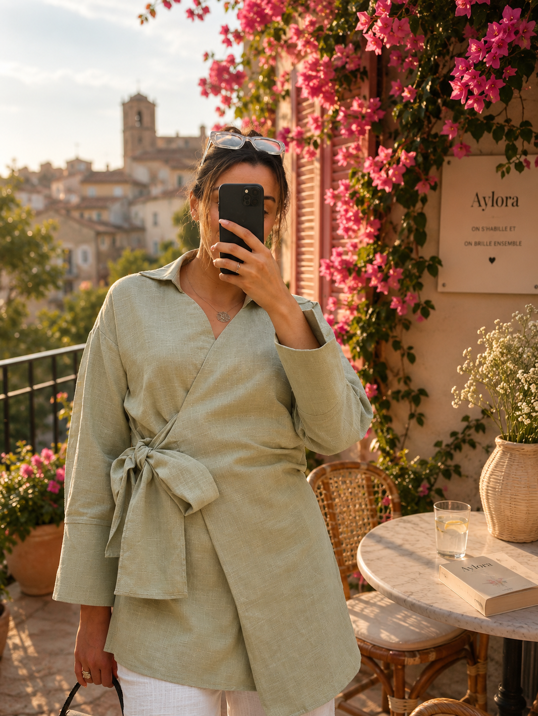 Kimono Long Vert – Coupe Fluide & Élégante