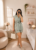 Ensemble Short Kaki Femme avec Poches – Taille Unique | Made in Italy