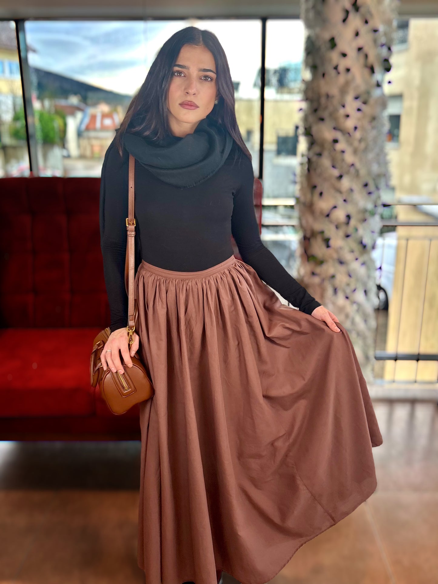Jupe marron longue