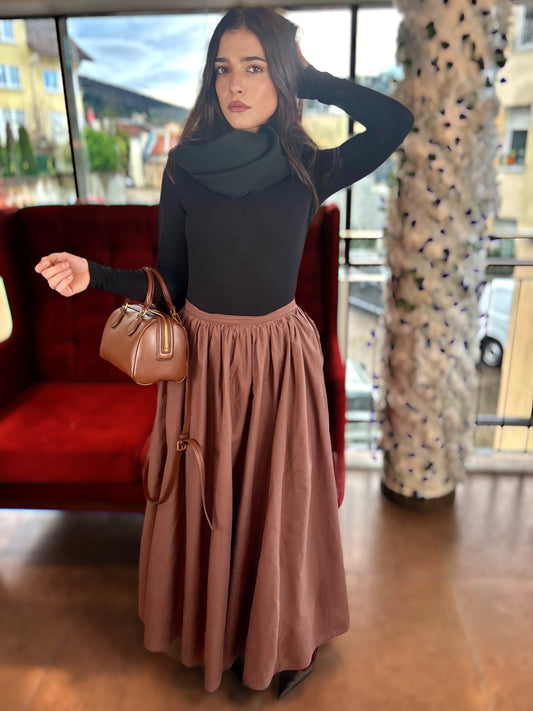 Jupe marron longue