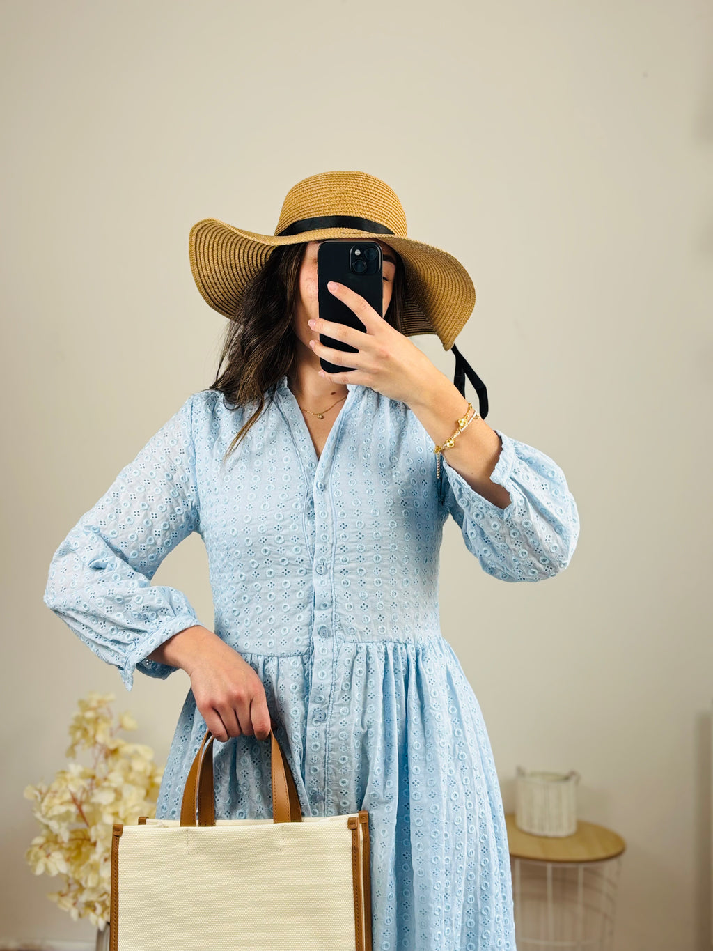 Robe longue bleu ciel