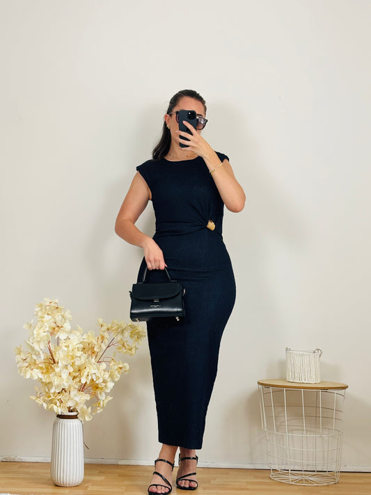 Robe en jean longue