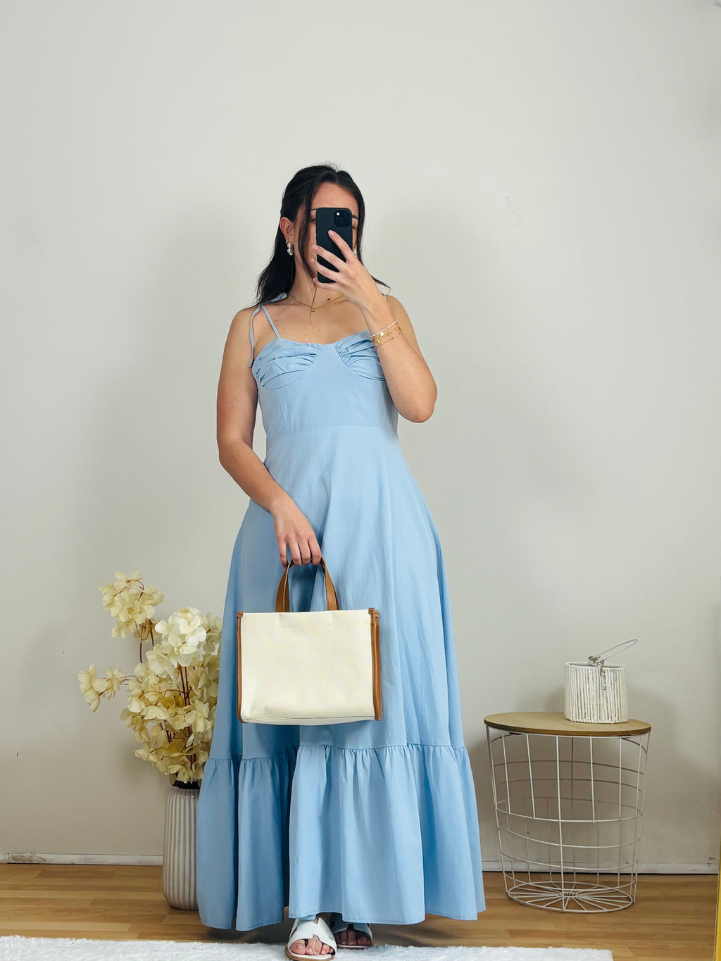 Robe longue bleu ciel été