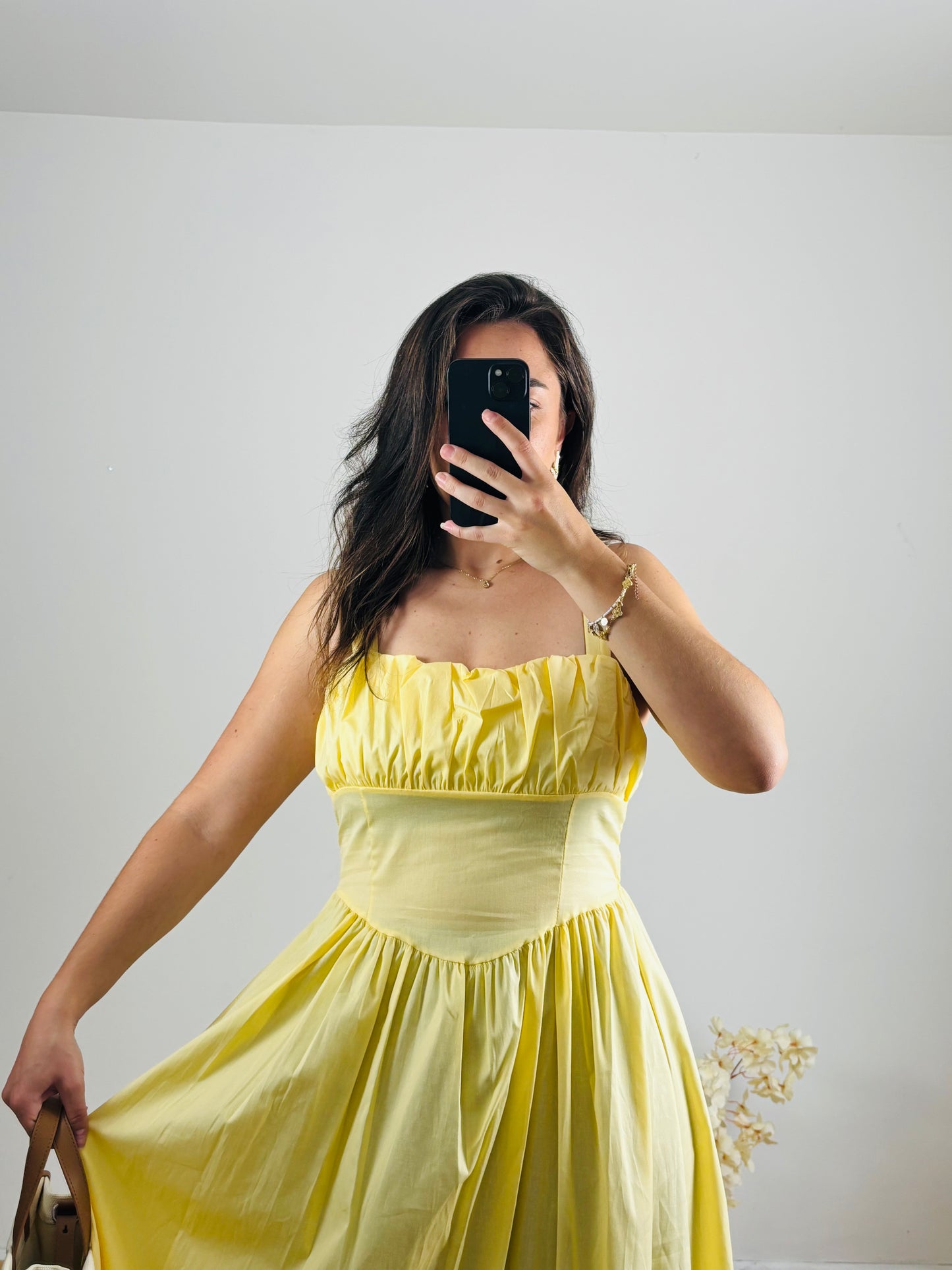 Robe jaune mi longue