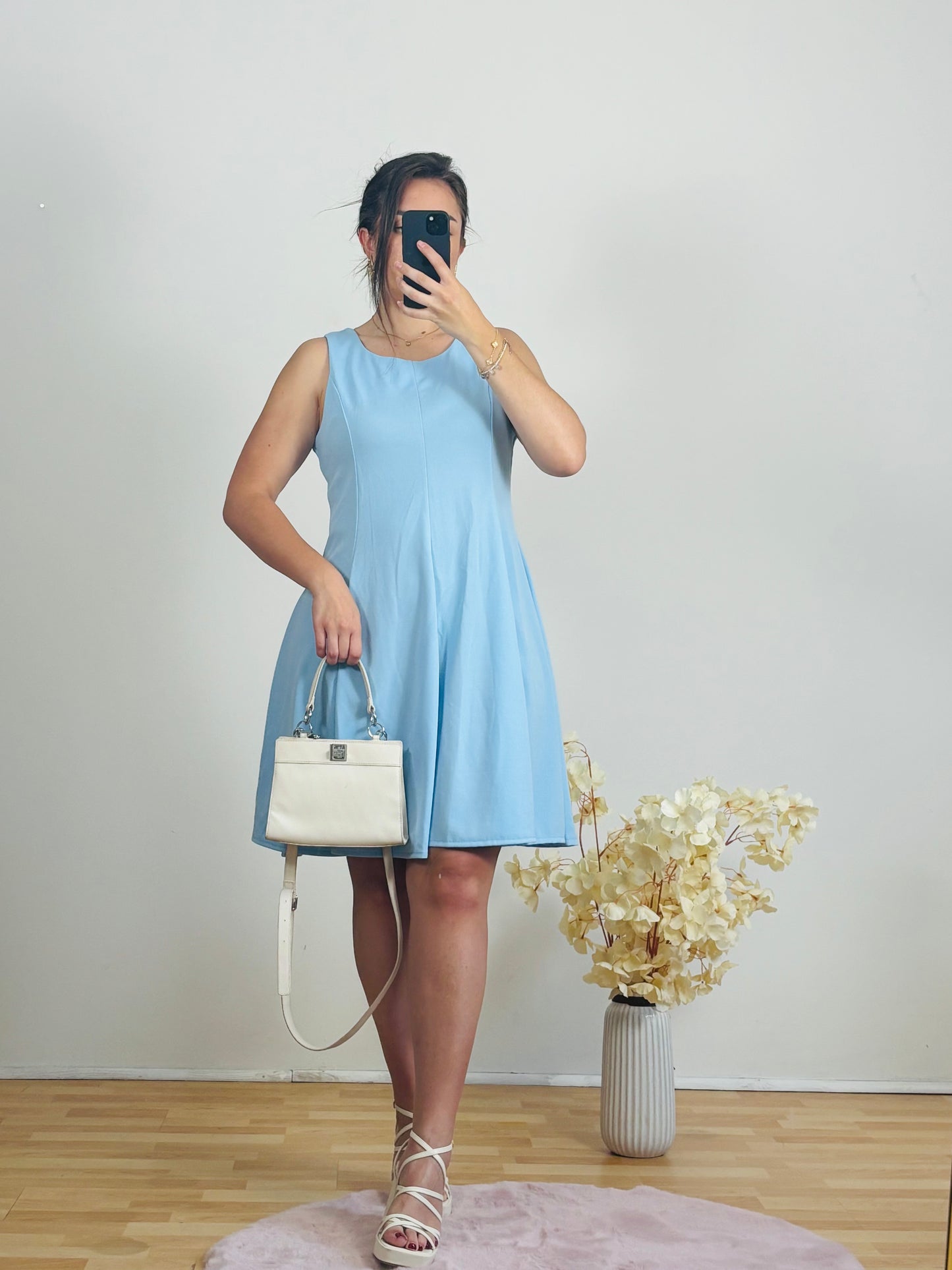 robe courte bleu