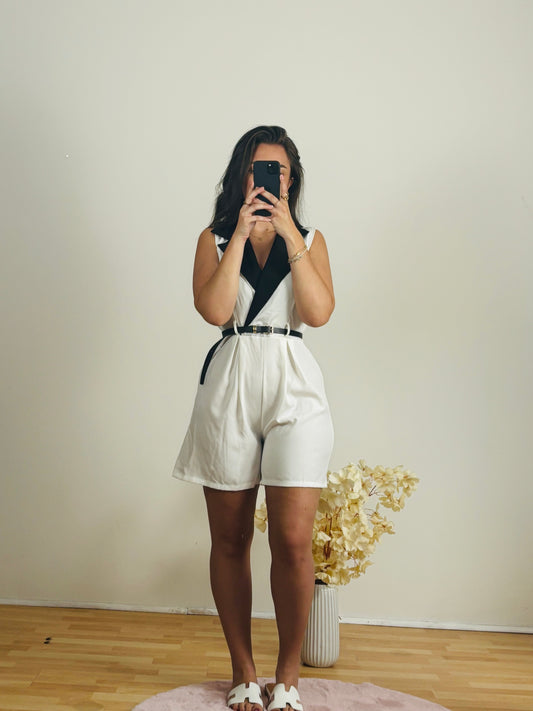 Combinaison Short Blanche