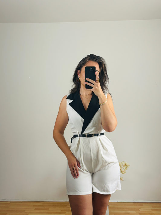 Combinaison Short Blanche