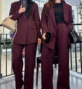 Ensemble blazer & pantalon bordeaux