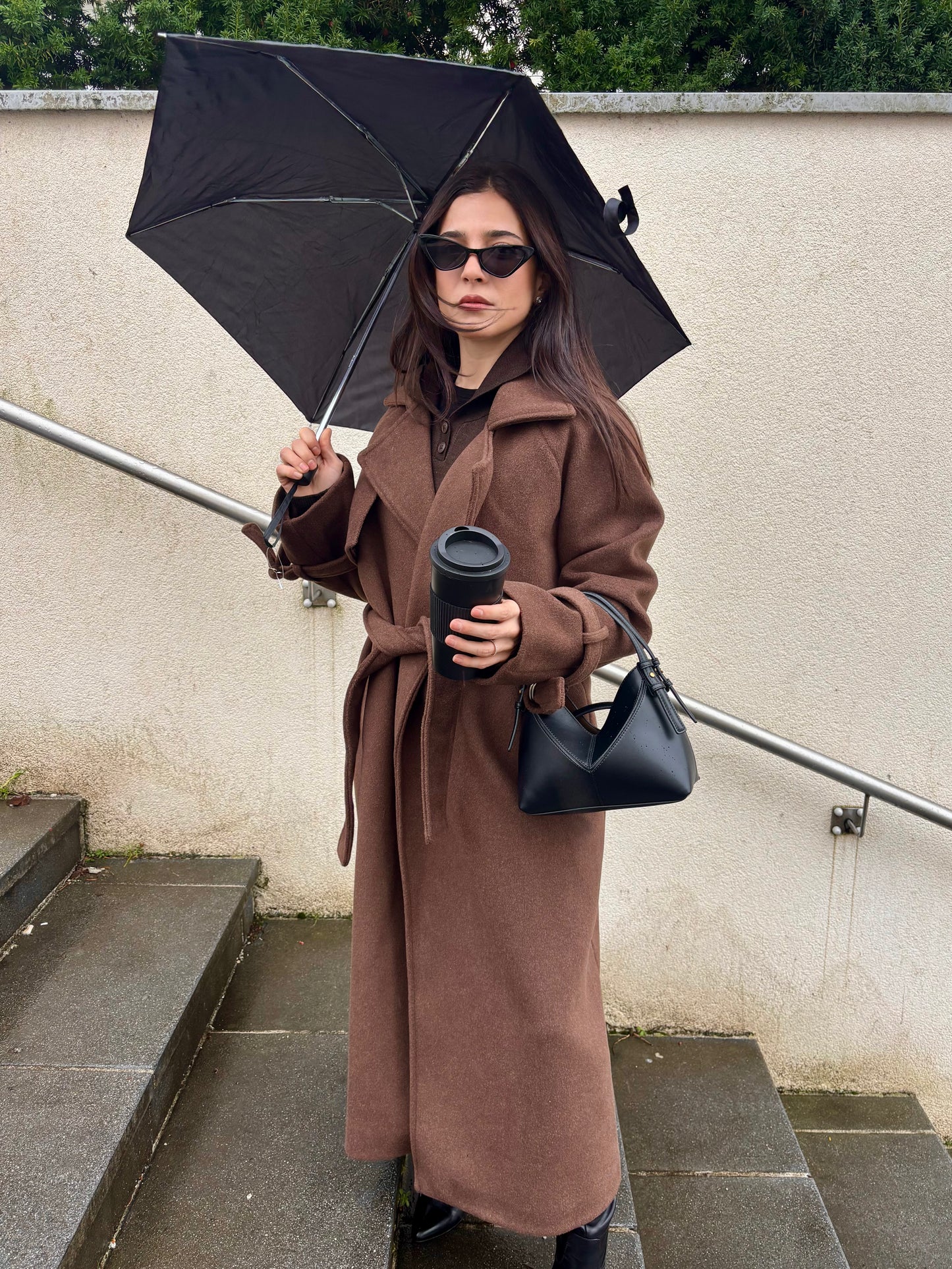 Manteau Marron à Ceinture