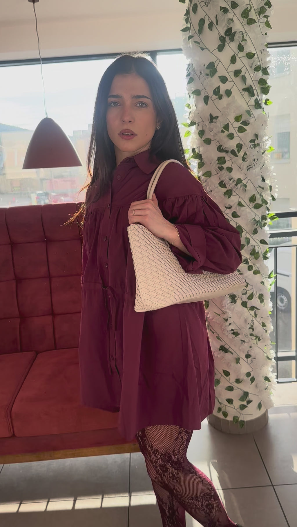 Tunique Bordeaux Femme en Coton – Coupe Courte | Made in Turkey