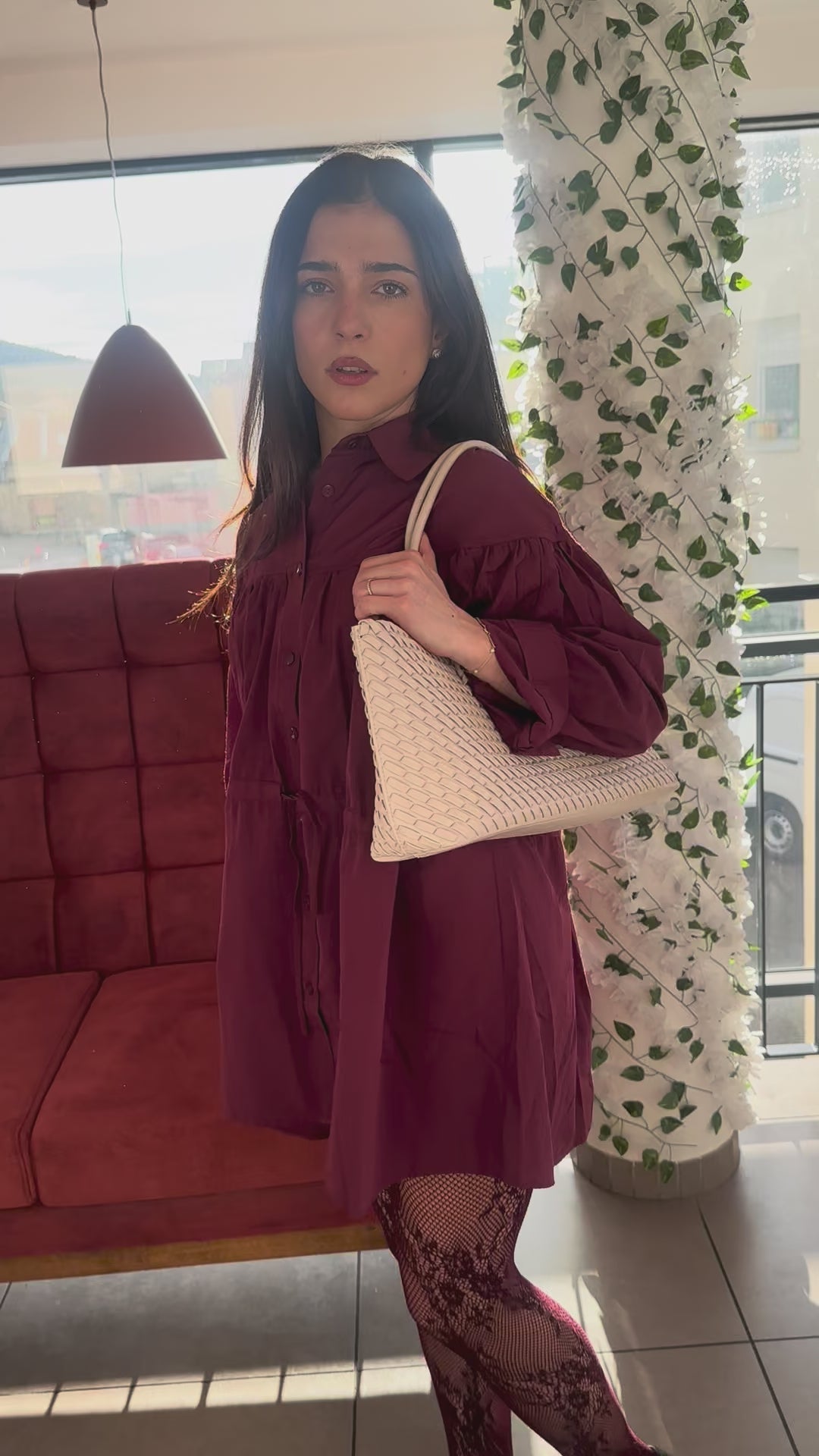 Tunique Bordeaux Femme en Coton – Coupe Courte | Made in Turkey